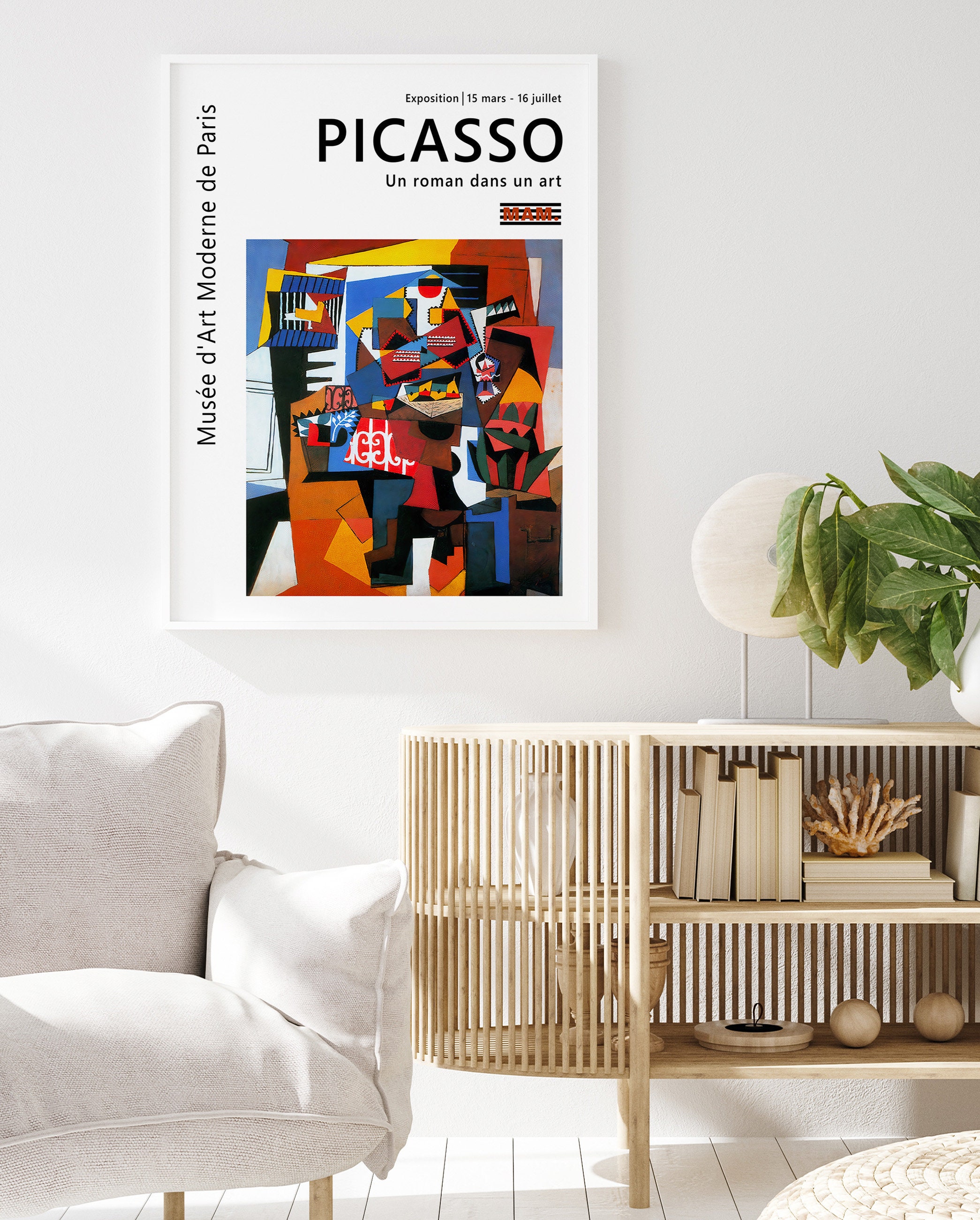 Picasso Exhibition Poster, Cubism Abstract Art Print, Vintage