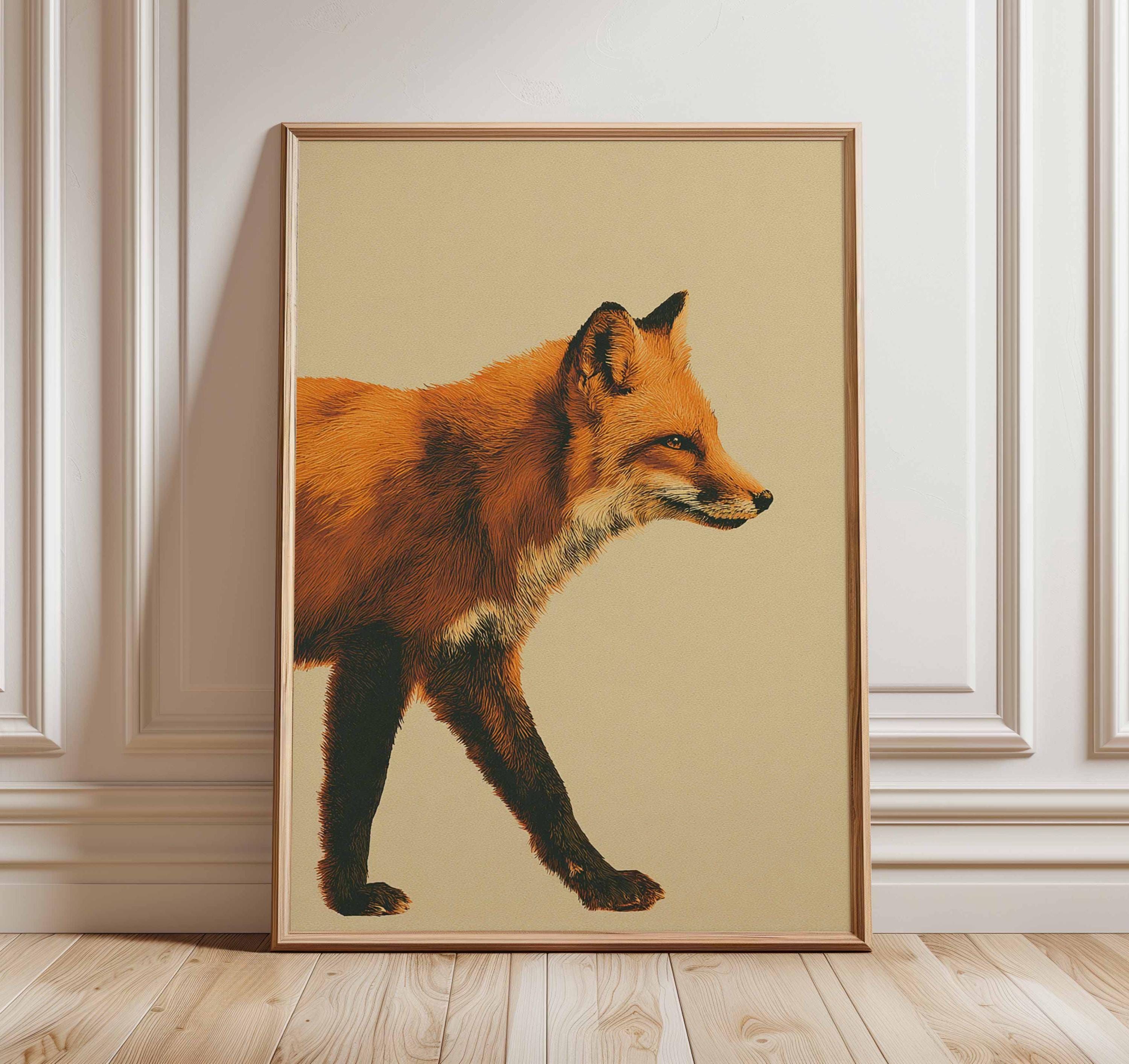 Rustic Fox Image Vintage Fox Illustration Art Print, Rustic Farmhouse Decor - Etsy