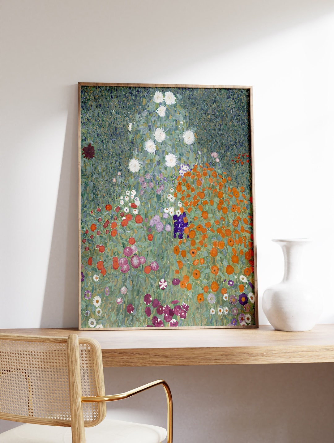 Gustav Klimt Poster, Flower Garden, Wall Art Decor, Art Nouveau, Home ...