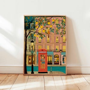 Telephone Poster, Vintage Phone Wall Art, London Poster, Retro Prints, British Decor, Red Booth Print, Iconic Gift Poster