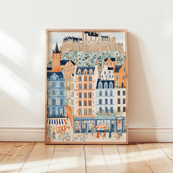 Edinburgh Poster, Scotland Print, Edinburgh Wall Art, Cityscape Poster, Travel Print, Edinburgh Decor, UK Art Print, Historic City Poster