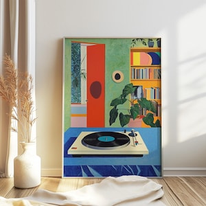 Retro Music Room, Vinyl Poster, Vintage Music Print, Record Store Art, Music Poster, Music Gift, Retro Music Artwork, Album Cover Art