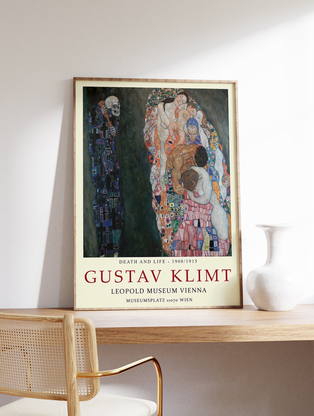 Gustav Klimt "death and Life" Exhibition Art Nouveau Poster - Etsy