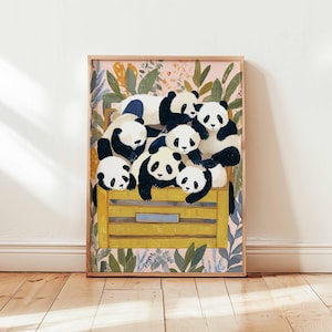 Panda Print, Cute Animal Poster, Panda Wall Art, Nursery Decor Print, Wildlife Poster, Panda Bear Gift