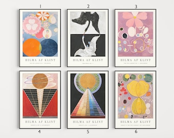 Conjuntos de carteles de Hilma Af Klint, impresión de Hilma Klint, arte psicodélico abstracto, impresión gráfica, cartel de arte de Hilma Klint, regalo, A1/A2/A3/A4