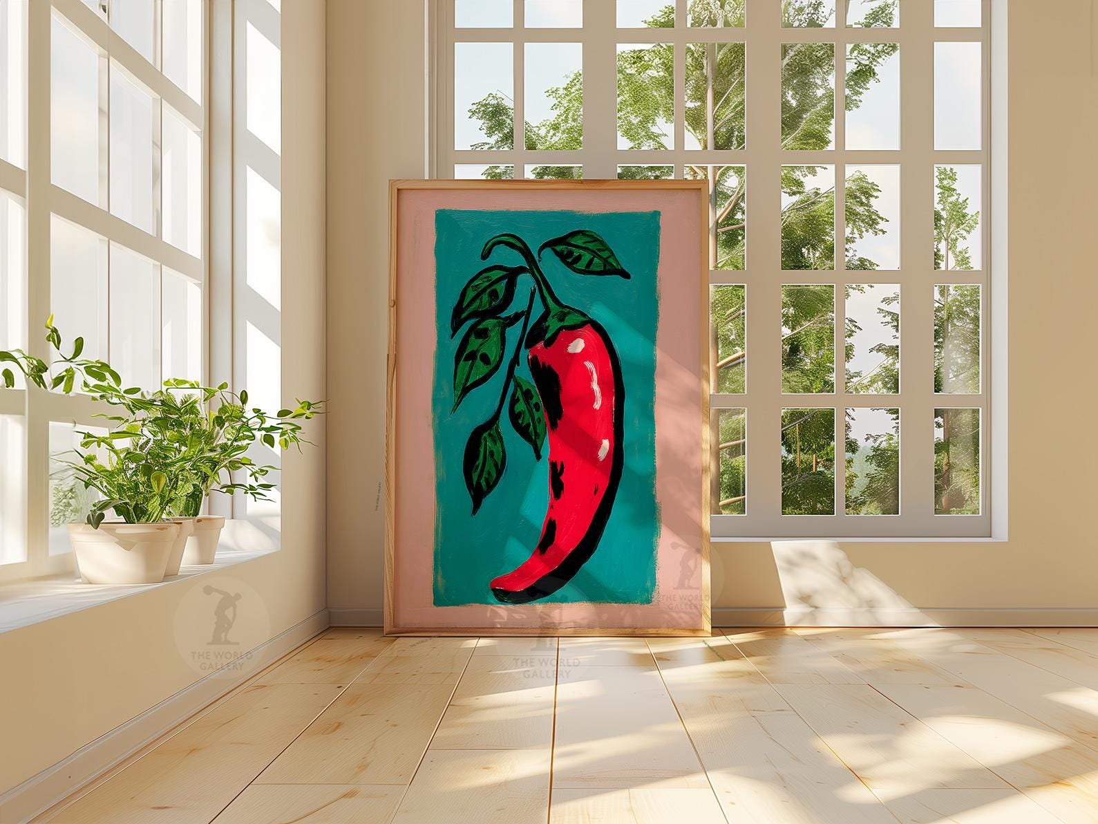 Chilli Pepper Poster | Bold Kitchen Wall Art | Vintage Food ...