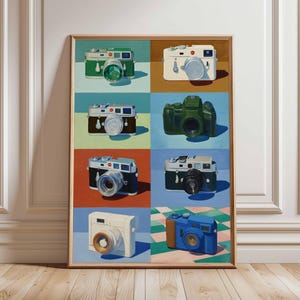 Retro Camera Poster, Vintage Photography Wall Art, Classic Camera Print, Film Camera Artwork, Photographer Decor