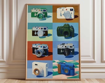 Póster de cámara vintage, arte mural de fotografía