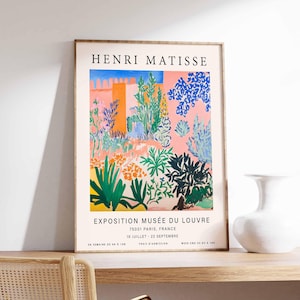 Henri Matisse Exhibition Poster, Colorful Garden Art Print, Vintage Louvre Museum Poster, French Modernist Wall Art, Abstract Floral Decor