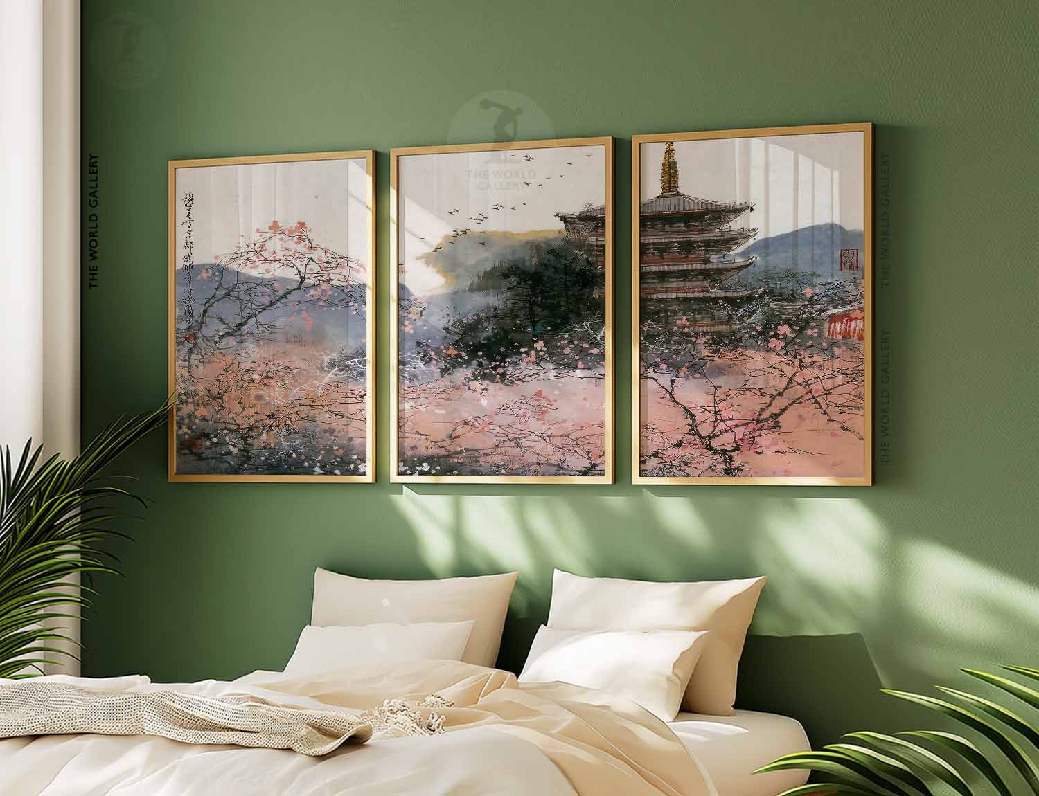 Japanese Floral Art Print Set, Asian Decor, Set of 3 - Etsy
