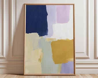 Abstracte kleurenblokkunstdruk | Moderne woondecoratie uit het midden van de eeuw