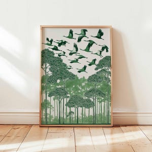 Crane Poster, Bird Wall Art, Japanese Crane Print, Minimalist Bird Poster, Nature Art Print, Animal Wall Decor, Crane Bird Gift