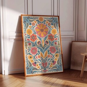 Vintage mexikanische Poster, mexikanische Drucke, mexikanische Dekoration, traditionelles lateinisches Dekor, Blumendruck, Botanische Wandkunst, Tropischer Druck, lateinische Kunst