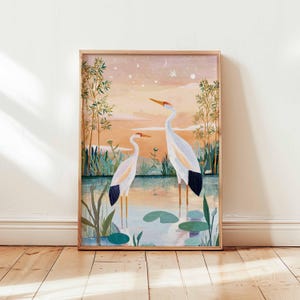 Crane Poster, Bird Wall Art, Japanese Crane Print, Minimalist Bird Poster, Nature Art Print, Animal Wall Decor, Crane Bird Gift