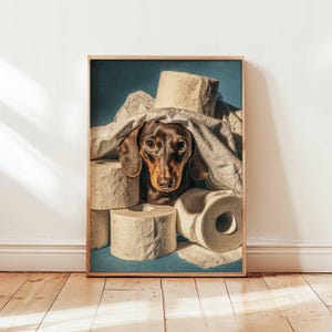 Dachshund Poster, Dog Art Print, Sausage Dog Wall Art, Cute Pet Decor, Wiener Dog Poster, Dachshund Gift Print, Puppy Illustration Wall Art