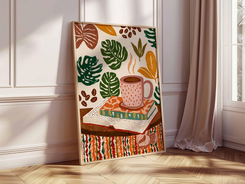 Espresso-dekorationstryck, modern kaffeposter, köksväggkonst bild 4