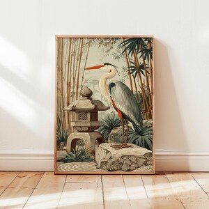 Crane Poster, Bird Wall Art, Japanese Crane Print, Minimalist Bird Poster, Nature Art Print, Animal Wall Decor, Crane Bird Gift