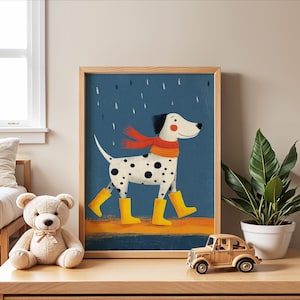 Dalmatian Nursery Poster | Dog Wall Art for Kids Room | Fun Baby Room Print | Funny Animal Poster | Rainy Day Toddler Decor | Gift Idea