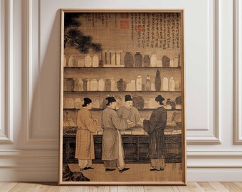 唐代の版画「長安の賑やかな市場図」 - Etsy 日本