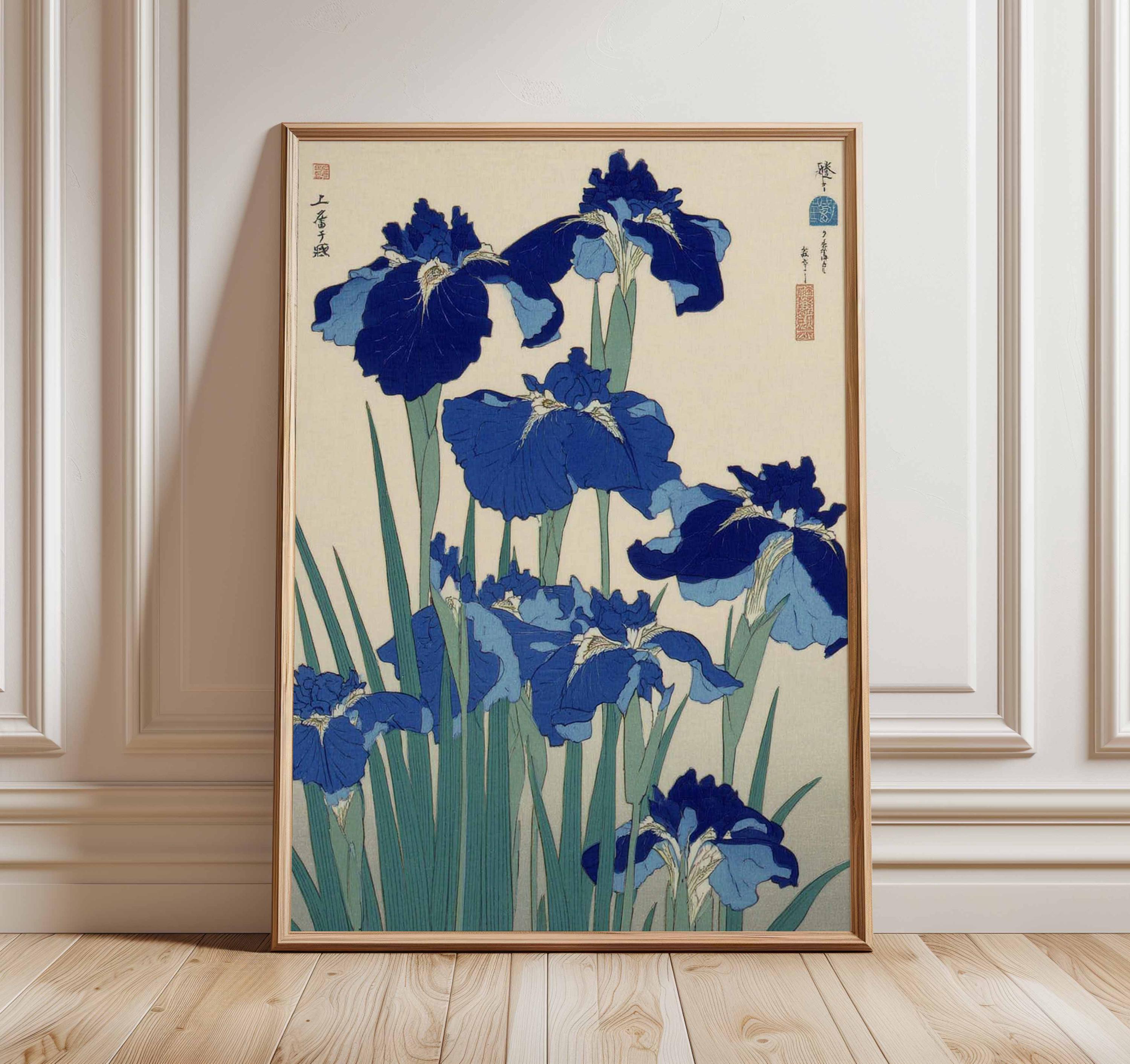 Ukiyo-e Japanese Iris Art Print, Vintage Floral Poster - Etsy
