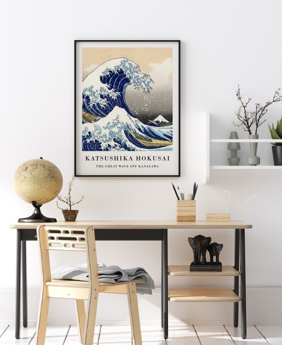 Hokusai Exhibition Poster, the Great Wave, Japanese Art Print - Etsy