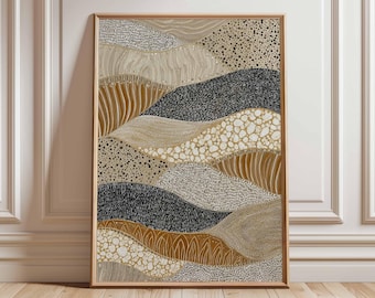 Abstract Neutral Wall Art | Modern Boho Poster | Earth Tone Textured Print | Contemporary Minimalist Artwork Decor