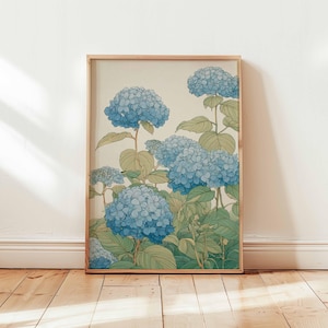 Hydrangea Poster, Botanical Wall Art, Flower Print, Hydrangea Decor, Nature Poster, Floral Artwork, Hydrangea Prints, Bloom Wall Decor