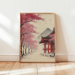 Kirschblüten Poster, Sakura Wandkunst, Japan Poster, Blumendruck, Japanische Baum Dekoration, Natur Kunst Geschenk Druck