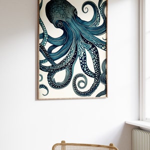 Desenio Vintage Octopus Illustration Framed Poster