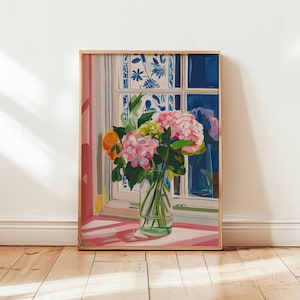 Hydrangea Poster, Botanical Wall Art, Flower Print, Hydrangea Decor, Nature Poster, Floral Artwork, Hydrangea Prints, Bloom Wall Decor