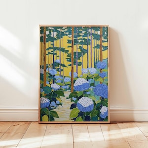 Hydrangea Poster, Botanical Wall Art, Flower Print, Hydrangea Decor, Nature Poster, Floral Artwork, Hydrangea Prints, Bloom Wall Decor