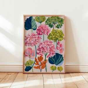 Hydrangea Poster, Botanical Wall Art, Flower Print, Hydrangea Decor, Nature Poster, Floral Artwork, Hydrangea Prints, Bloom Wall Decor