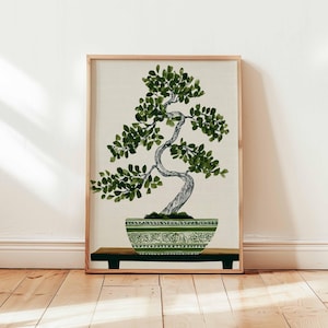 Japanese Bonsai Poster, Zen Tree Print, Japanese Nature Wall Art, Minimalist Poster, Bonsai Tree Decor, Botanical Art Print