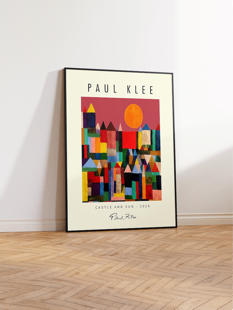 Paul Klee Exhibition Poster, Castle and Sun, Paul Klee Art Print, Pattern Art, Abstract Decor, Graphical Print, Art Gift, A1/A2/A3/A4 image 3