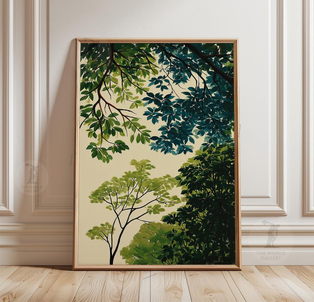 Tree Canopy Poster | Green Botanical Wall Art | Nature Branches ...