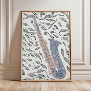 Musical Instrument Poster, Music Wall Art Print, Studio Decor, Music Lover Gift, Vintage Print