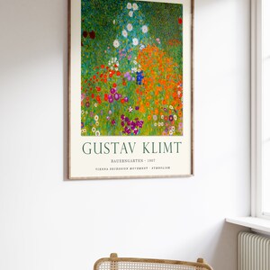 Gustav Klimt Flower Garden Poster, Art Nouveau Print image 3