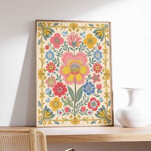 Vintage mexikanische Poster, mexikanische Drucke, mexikanische Dekoration, traditionelles lateinisches Dekor, Blumendruck, Botanische Wandkunst, Tropischer Druck, lateinische Kunst