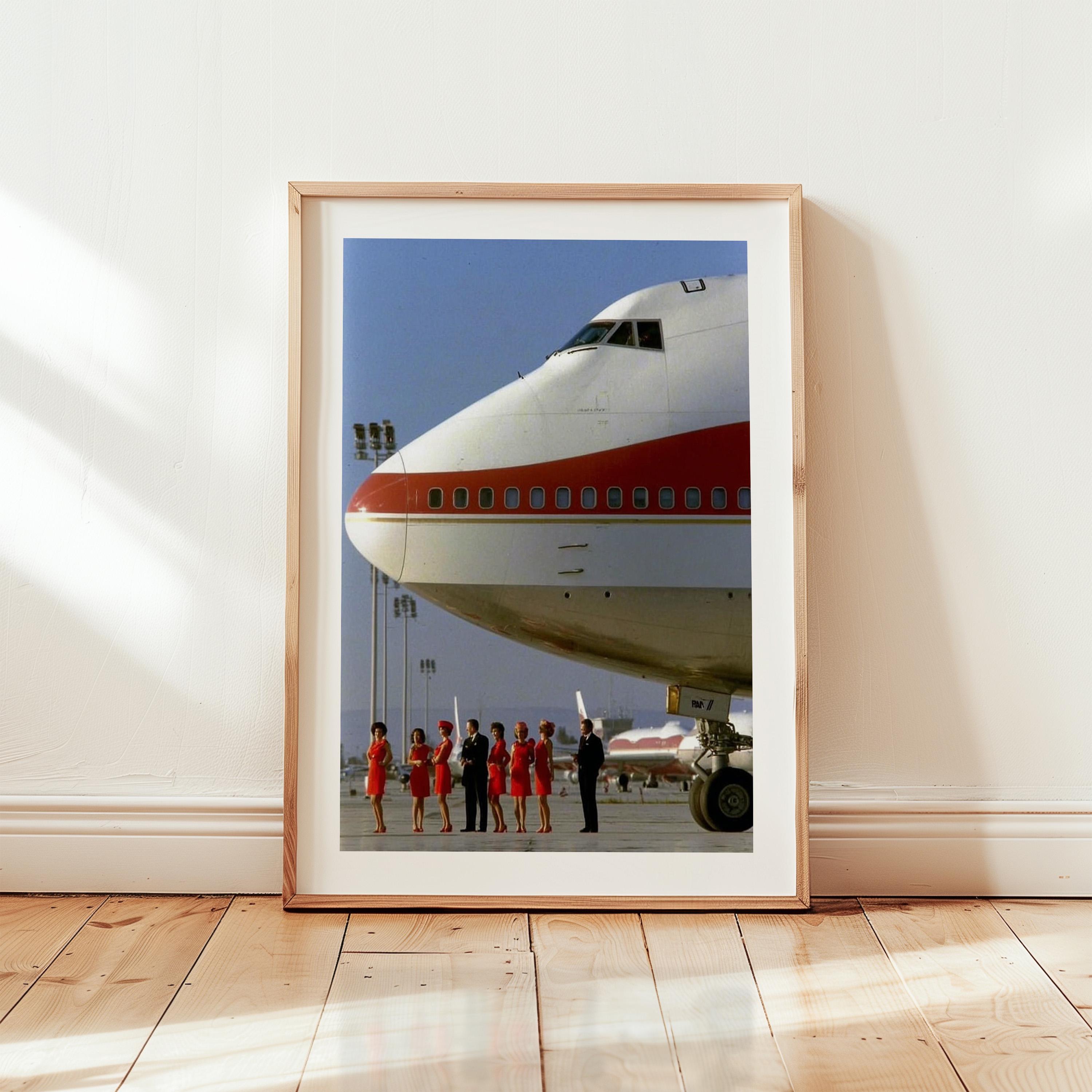 Vintage Boeing 747 Poster | Retro Airline Crew Aviation Print
