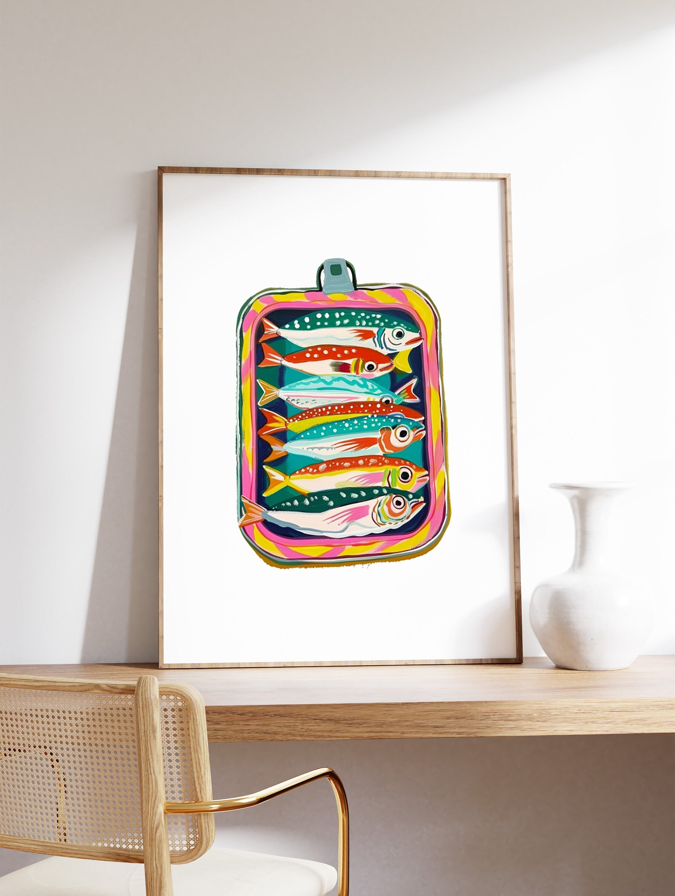 Kitchen Fish Poster Fish Art Print, Sardines Poster, Food Art, Seafood Poster, Vintage ...