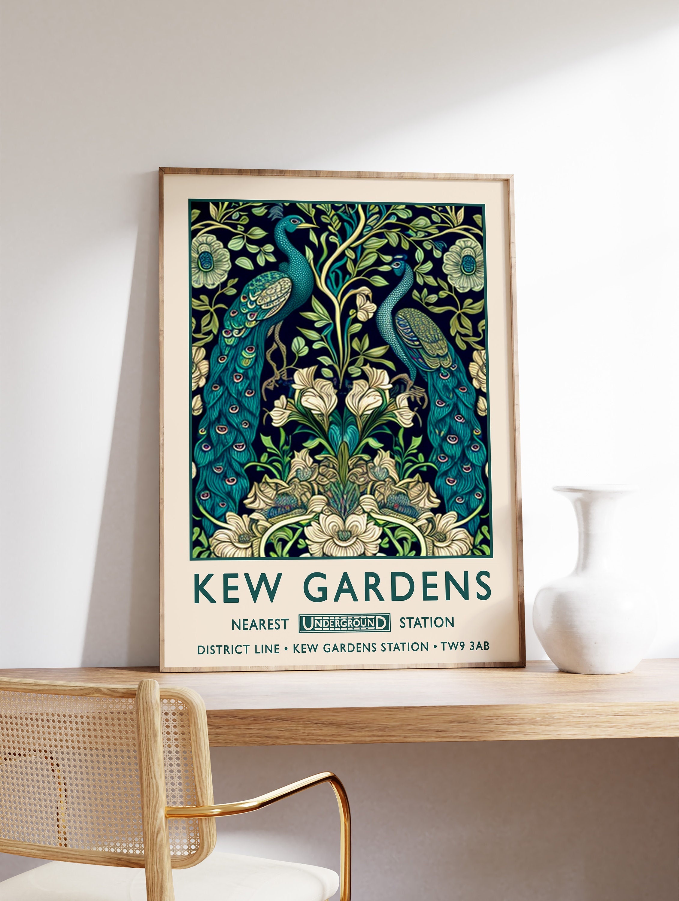 ☆人気☆【THE MUSEUM VISITOR】☆L LOGO CARD WALLE.T☆ William Morris Peacock Print, Kew Gardens Print, London