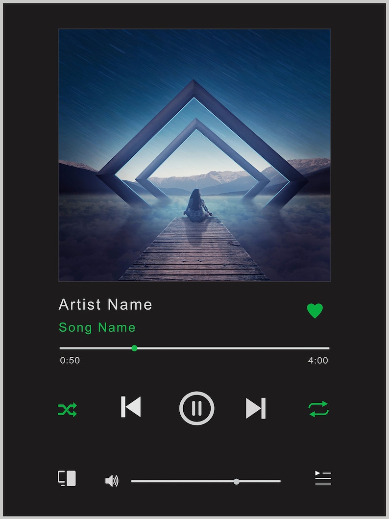 Personalised Spotify Poster Print wall art design picture Etsy