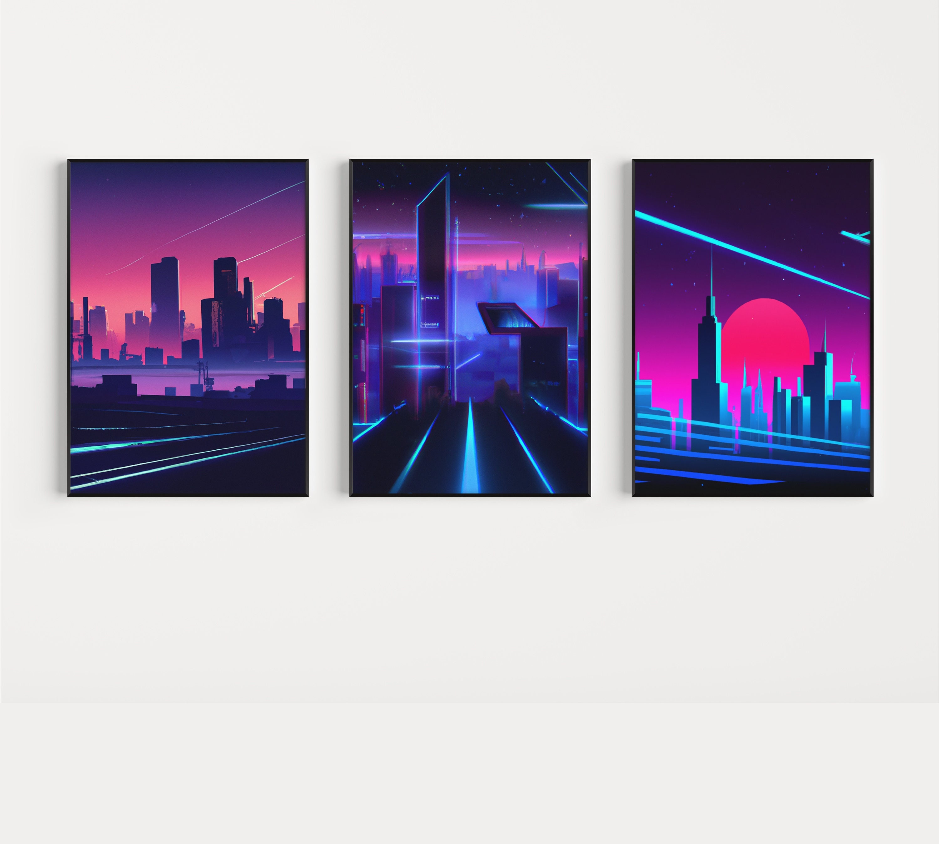 assassins , AI art, cyberpunk, city, neon, alleyway, city lights