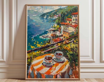 Stampa artistica dell'espresso italiano, decorazione da cucina retrò