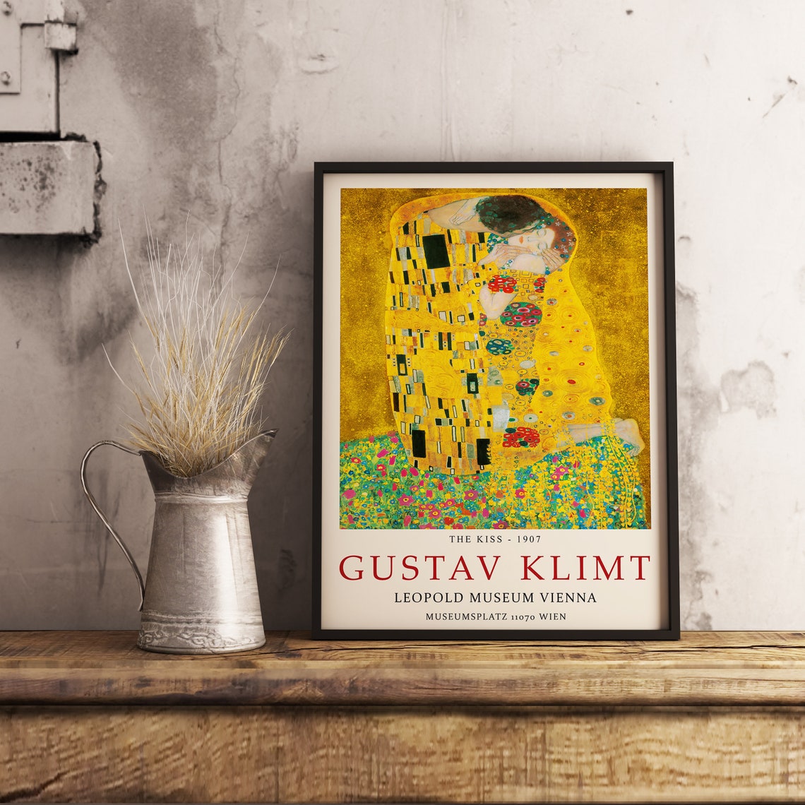 Gustav Klimt Exhibition Poster the Kiss Wall Art Decor Art Etsy