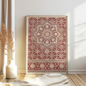 Islamic Floral Art Poster, Traditional Islamic Pattern Print, Islamic Geometric Artwork, Arabic Calligraphy Poster, Muslim Art, Muslim Gift