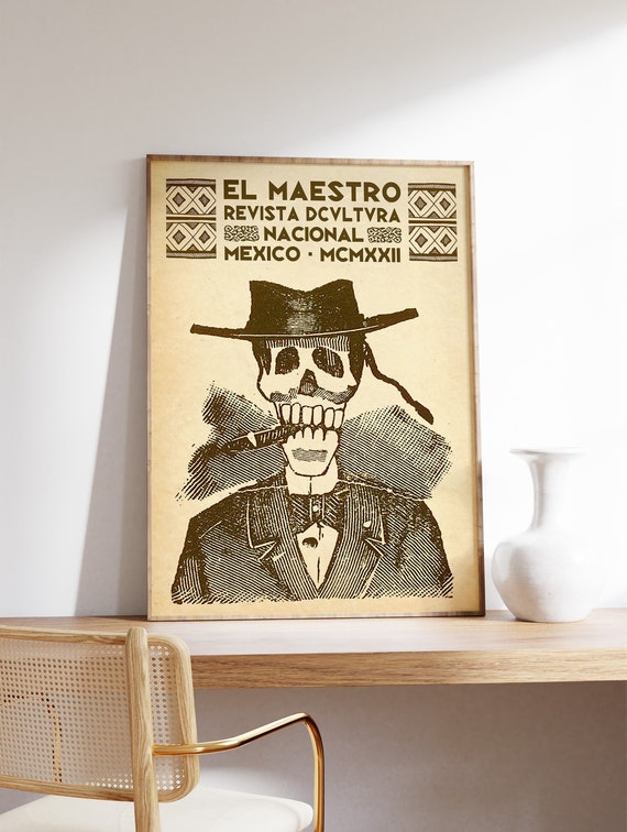 Mexican Art Poster, Mexican Print, Vintage Print, Folklore Wall Art, Latin American Art, Mexican Travel Art, Gift Idea A1/A2/A3/A4