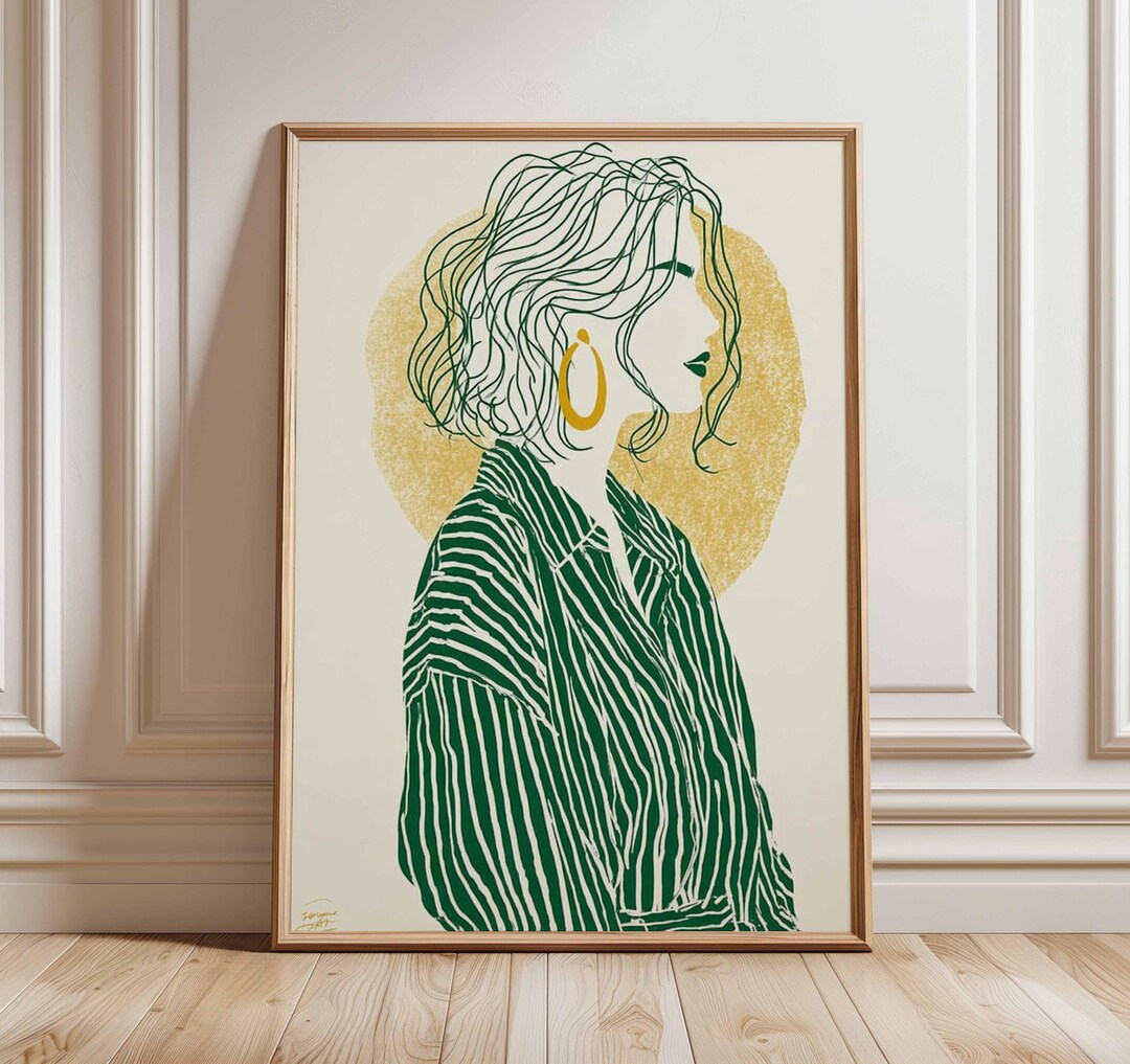 Modern Line Art Woman Portrait Poster, Minimalist Abstract Wall Art ...