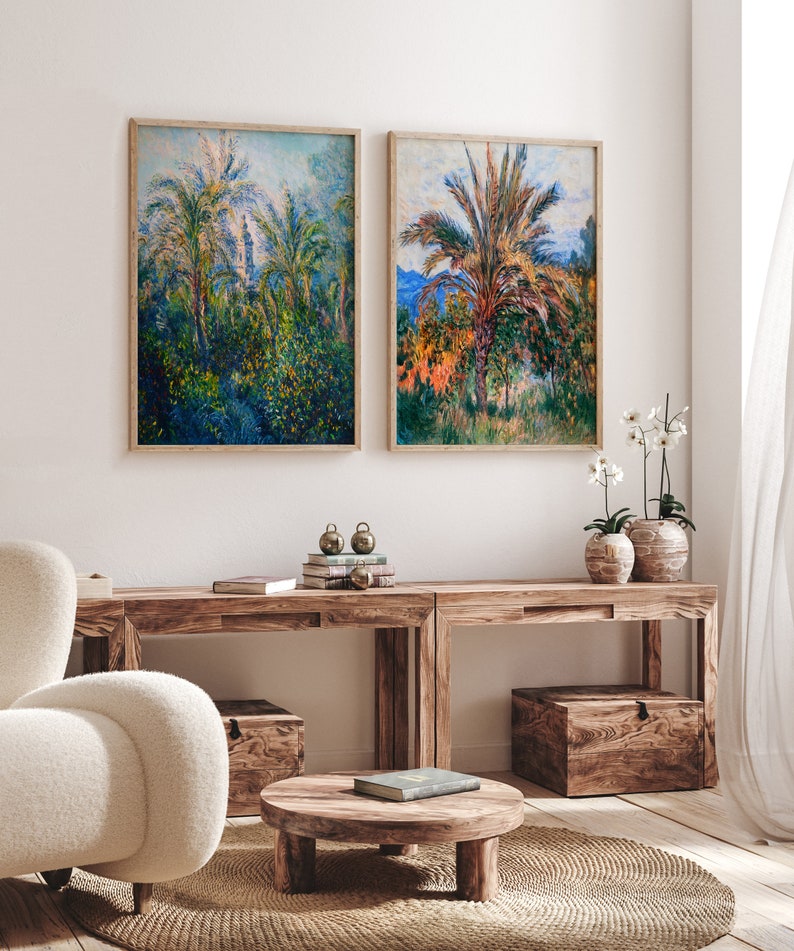 Set of 2 Claude Monet Posters Palm Tree at Bordighera & - Etsy