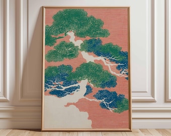 Japanese Bonsai Tree Print, Vintage Botanical Oriental Art